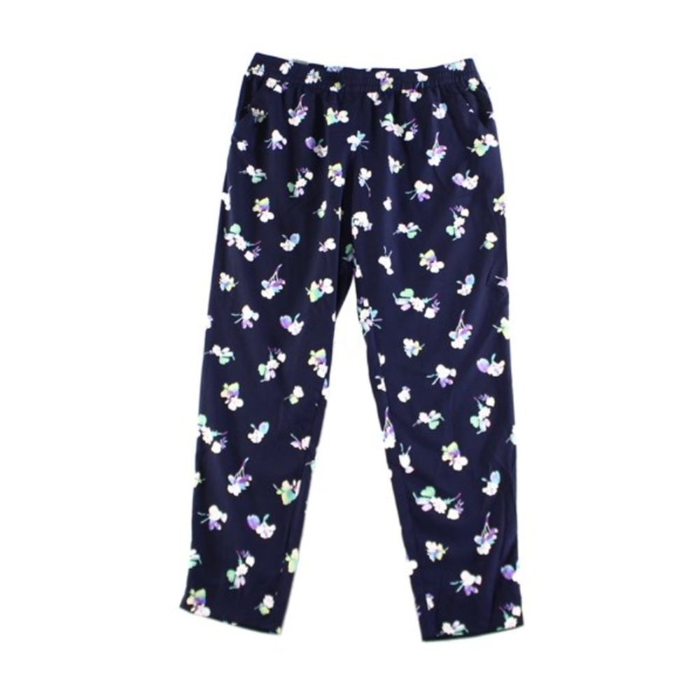 Chelsea28 Navy Watercolor Floral Pull On Pants (Size S)
